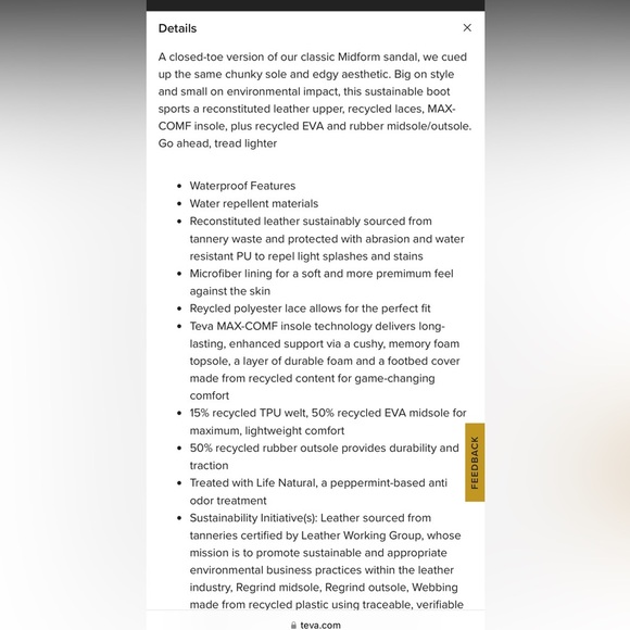 NWB Teva Midform Lace Up Leather Winter Fall Hiking Boots - Picture 12 of 16